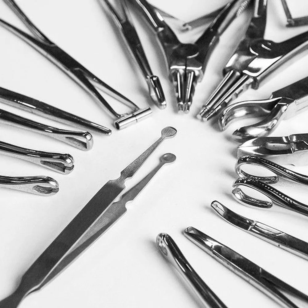 Sterile piercing tray with single use tools at Rebel Tattoos Gurgaon